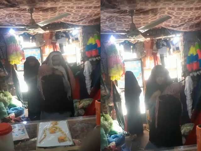 Pakistani shop owner having sex with two customers