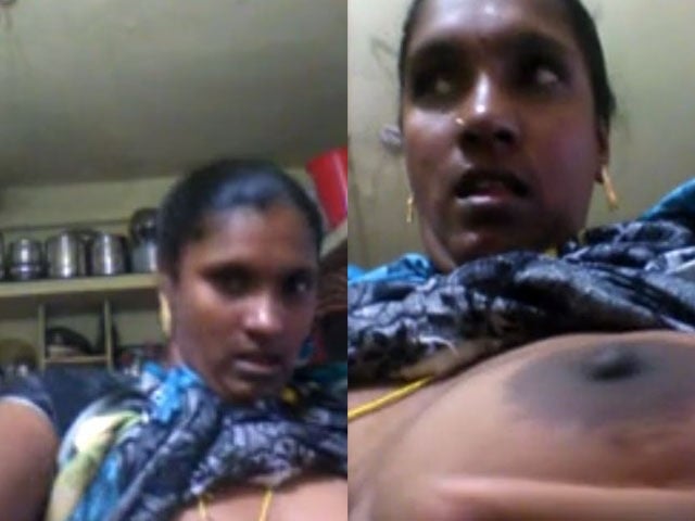 Telegu housewife showing her big boobs on VC