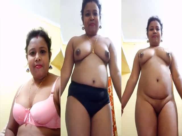 Mature Bengali Boudi stripping nude before cam