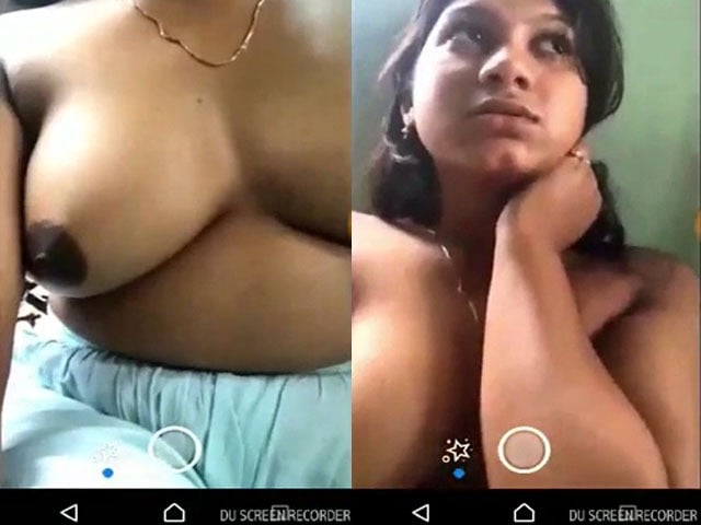 Sexy girl showing boobs on video call