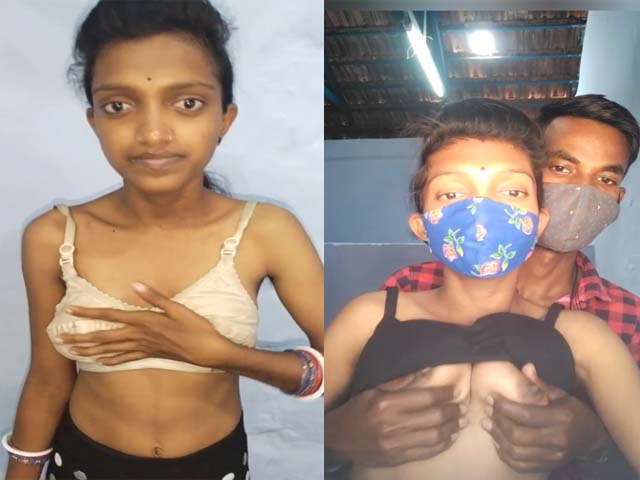 Skinny Indian wife sex with hubby on cam