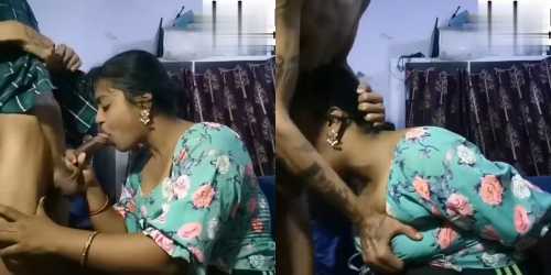 Sexy female employee sucking big dick