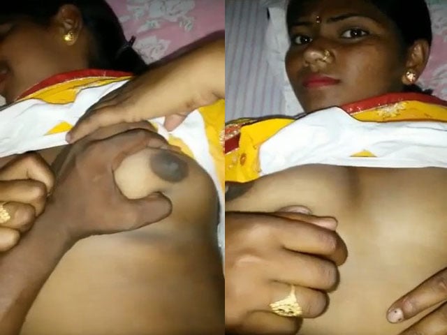 Naughty Devar plays with boobs of Bhabhi on cam